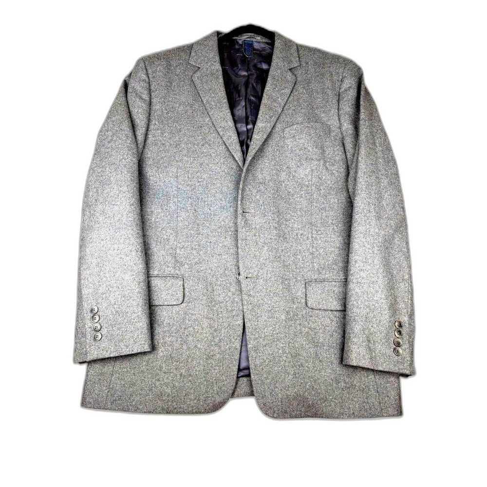 Men’s Old Money Academia Wool Cashmere Gray Size 44 Blazer Jacket